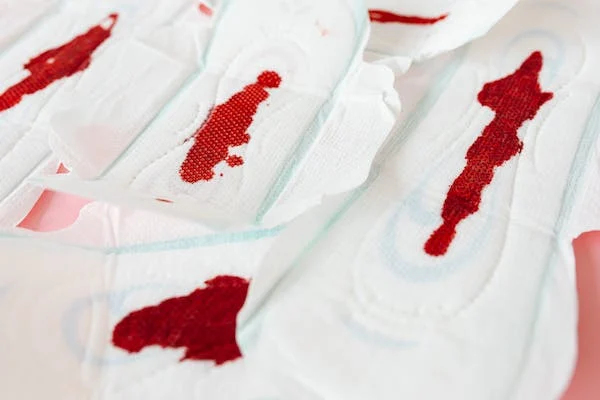 Menstrual Pads with Blood