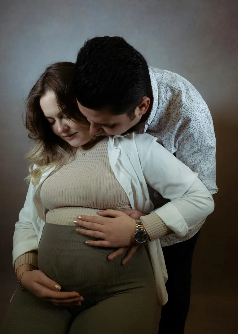 wife and husband take care of pregnancy